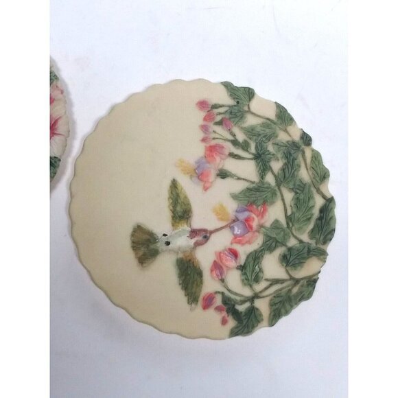 Hummingbird Plates 2 decorative Collector VTG 1997 Popular Imports 3D EUC - Picture 3 of 14